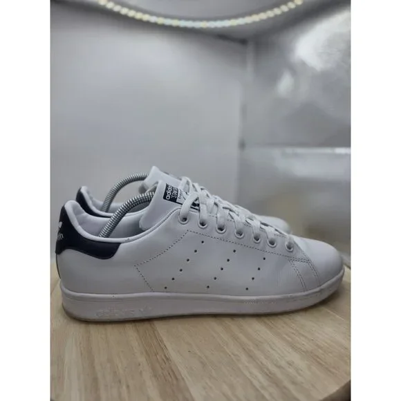 Adidas Stan Smith Men's Size 9.5 Athletic Shoes White Blue Casual Sneakers EUC - Picture 3 of 8